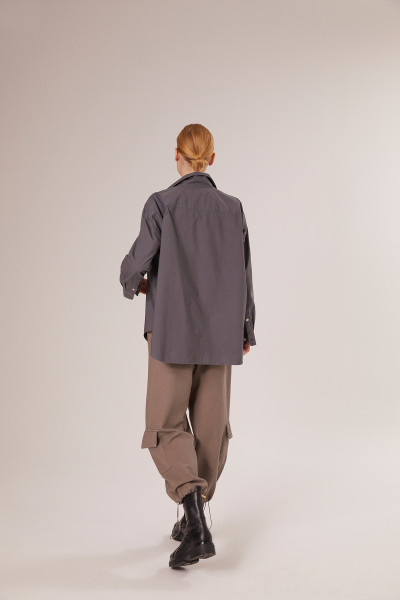Sosue Bluse Boyfriend Anthrazit Blitzverkäufe